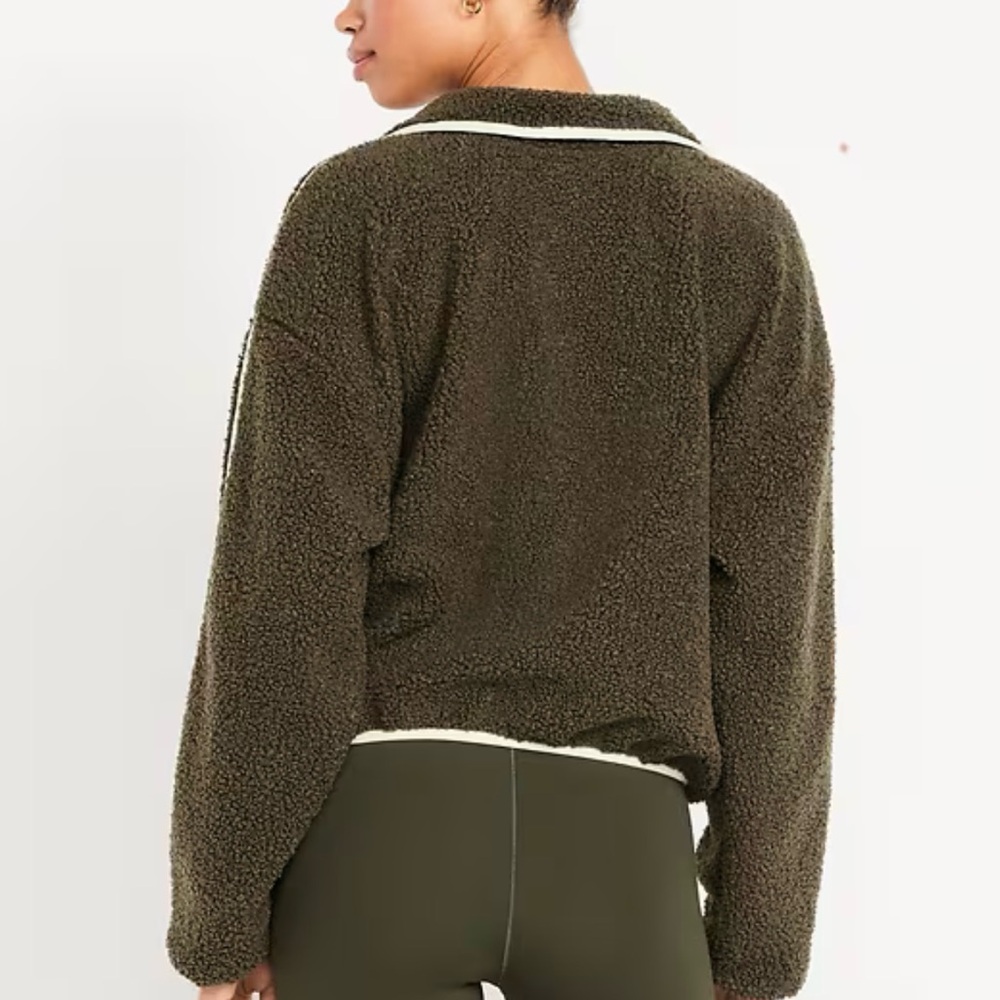 Loose Sherpa Quarter-Zip Pullover, Size XL - Picture 4 of 4